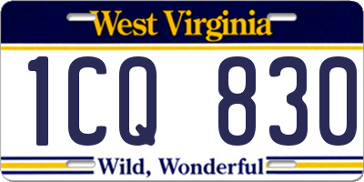 WV license plate 1CQ830
