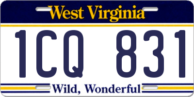 WV license plate 1CQ831