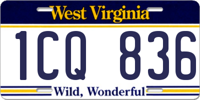 WV license plate 1CQ836