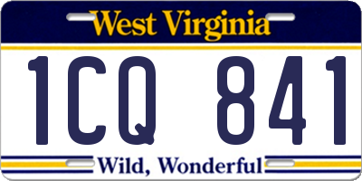 WV license plate 1CQ841