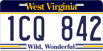 WV license plate 1CQ842