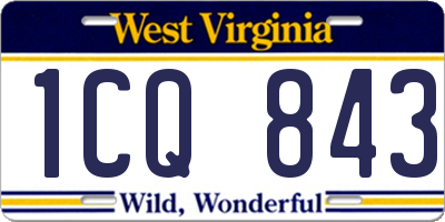 WV license plate 1CQ843
