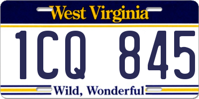 WV license plate 1CQ845