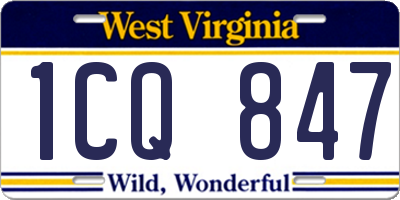 WV license plate 1CQ847