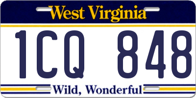 WV license plate 1CQ848