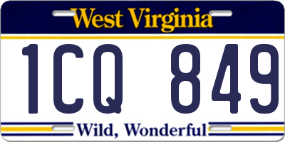 WV license plate 1CQ849