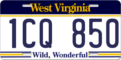 WV license plate 1CQ850