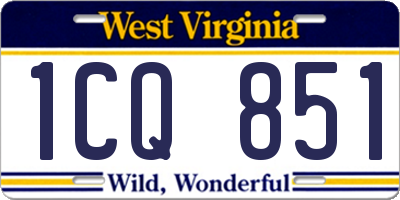 WV license plate 1CQ851