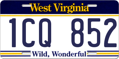 WV license plate 1CQ852