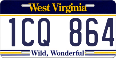 WV license plate 1CQ864