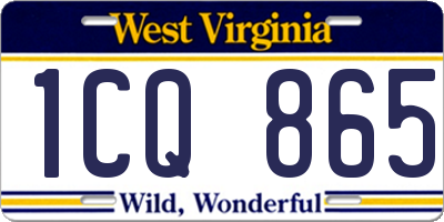 WV license plate 1CQ865