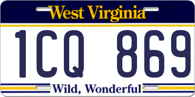 WV license plate 1CQ869