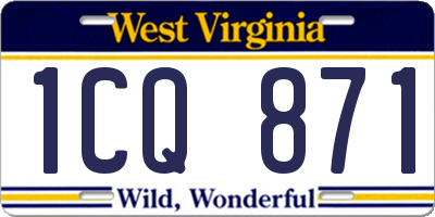 WV license plate 1CQ871