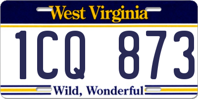 WV license plate 1CQ873
