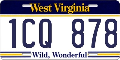 WV license plate 1CQ878