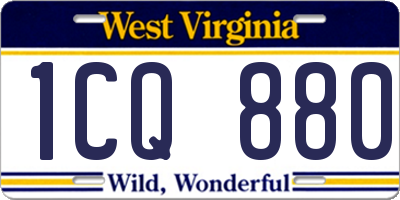 WV license plate 1CQ880
