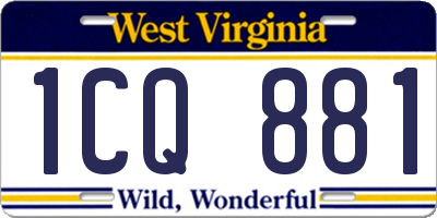 WV license plate 1CQ881