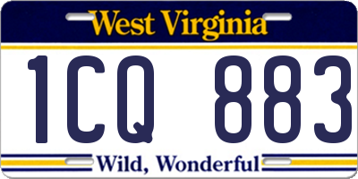 WV license plate 1CQ883