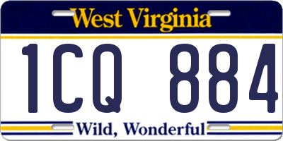 WV license plate 1CQ884