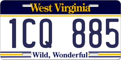 WV license plate 1CQ885