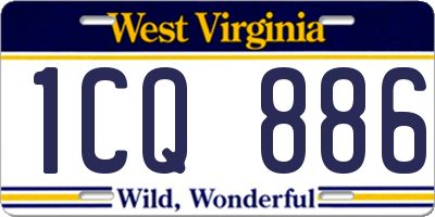 WV license plate 1CQ886