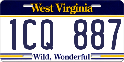 WV license plate 1CQ887