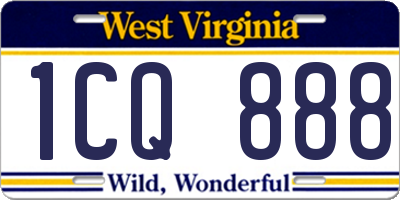 WV license plate 1CQ888