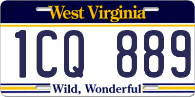 WV license plate 1CQ889