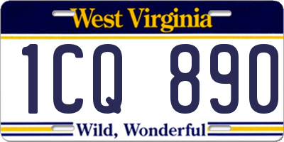 WV license plate 1CQ890