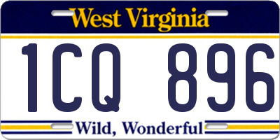 WV license plate 1CQ896