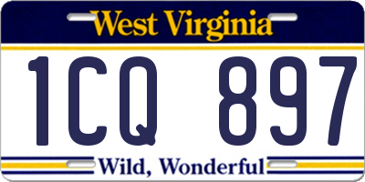 WV license plate 1CQ897