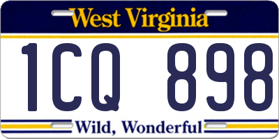 WV license plate 1CQ898
