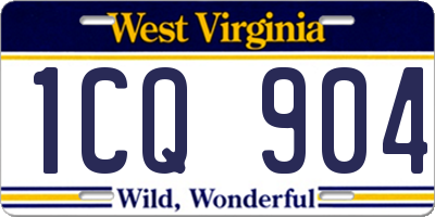 WV license plate 1CQ904