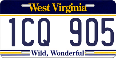 WV license plate 1CQ905