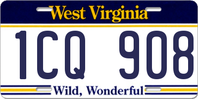 WV license plate 1CQ908