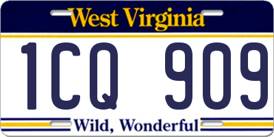 WV license plate 1CQ909