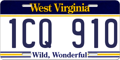 WV license plate 1CQ910