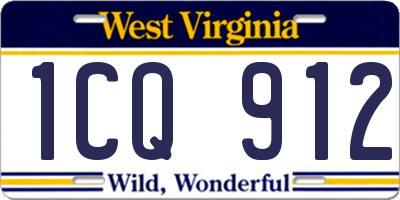 WV license plate 1CQ912