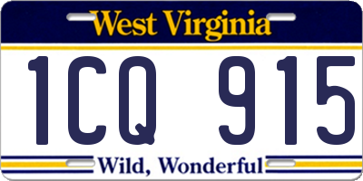 WV license plate 1CQ915