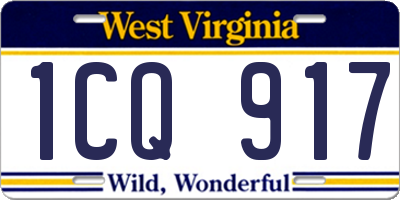 WV license plate 1CQ917