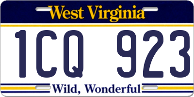 WV license plate 1CQ923