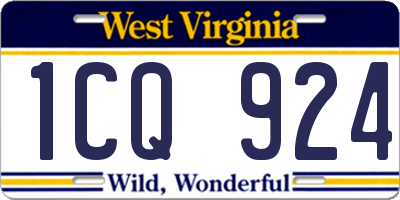 WV license plate 1CQ924