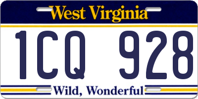 WV license plate 1CQ928