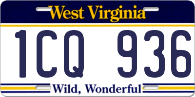 WV license plate 1CQ936
