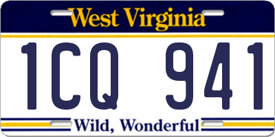 WV license plate 1CQ941