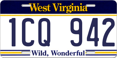 WV license plate 1CQ942