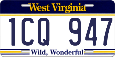 WV license plate 1CQ947