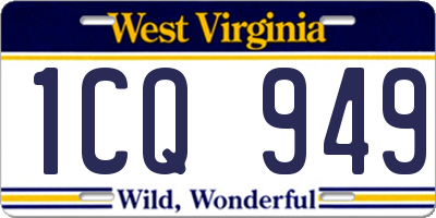 WV license plate 1CQ949