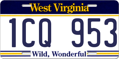WV license plate 1CQ953