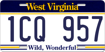 WV license plate 1CQ957